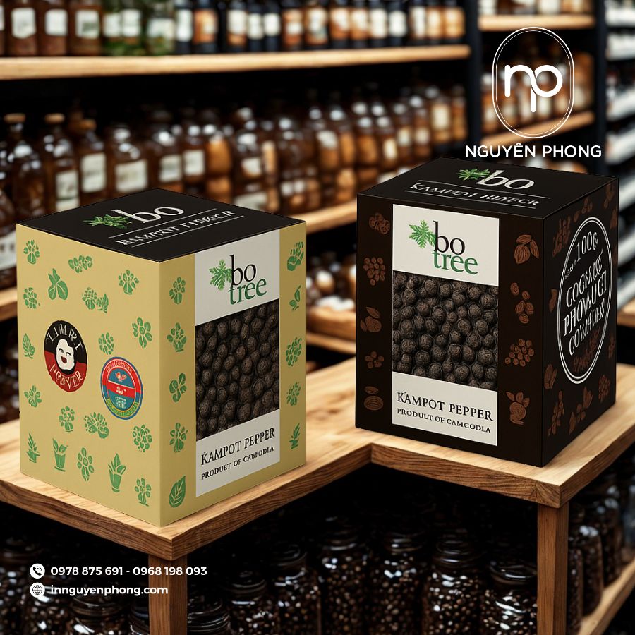 In hộp giấy đựng hạt tiêu đẹp, chuyên nghiệp, giá rẻ